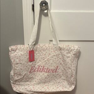 Edikted Pink Floral Tote Bag
